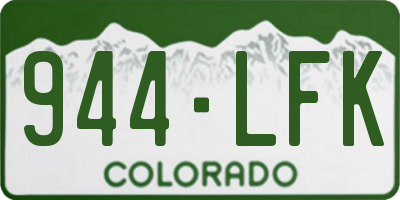 CO license plate 944LFK
