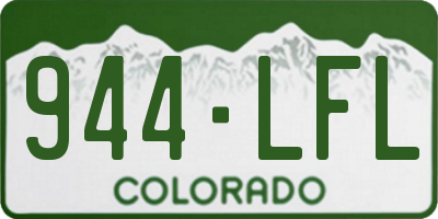 CO license plate 944LFL