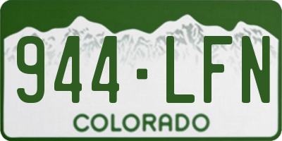 CO license plate 944LFN