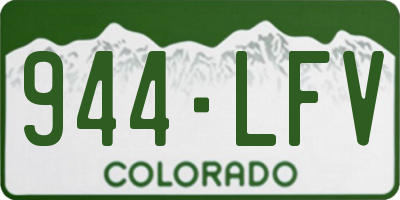 CO license plate 944LFV