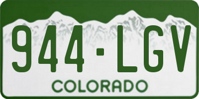 CO license plate 944LGV