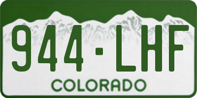 CO license plate 944LHF