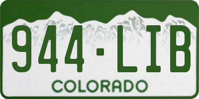 CO license plate 944LIB