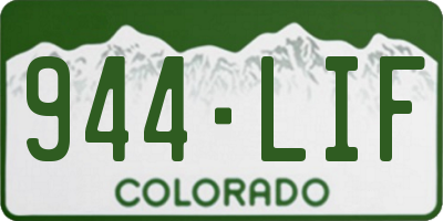 CO license plate 944LIF