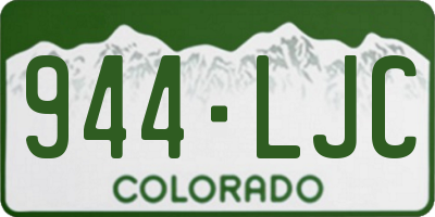 CO license plate 944LJC