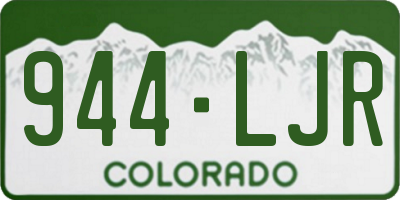 CO license plate 944LJR