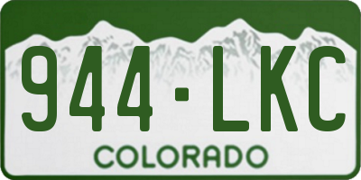 CO license plate 944LKC