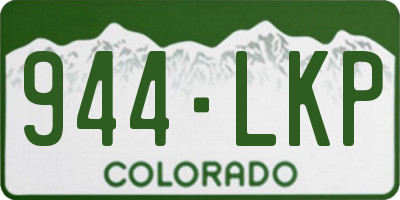 CO license plate 944LKP