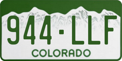 CO license plate 944LLF