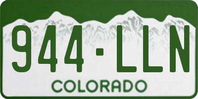 CO license plate 944LLN