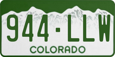 CO license plate 944LLW