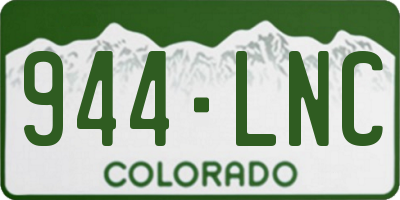 CO license plate 944LNC