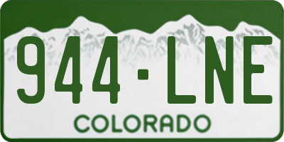 CO license plate 944LNE
