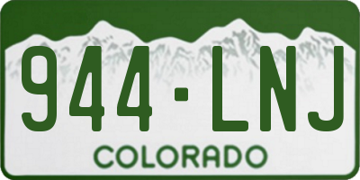 CO license plate 944LNJ