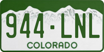 CO license plate 944LNL