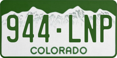CO license plate 944LNP