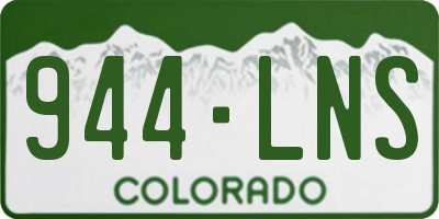 CO license plate 944LNS
