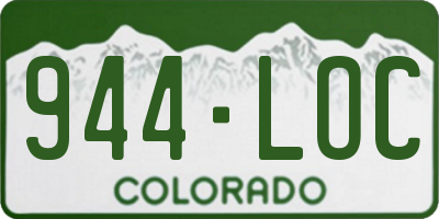 CO license plate 944LOC