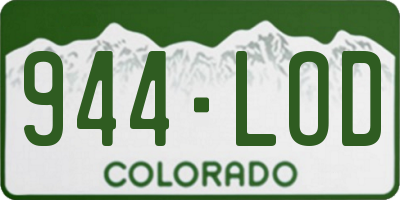 CO license plate 944LOD