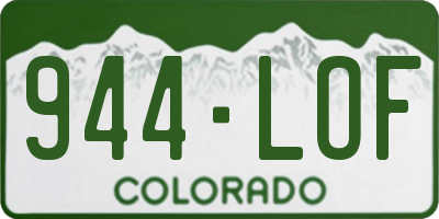 CO license plate 944LOF