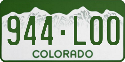 CO license plate 944LOO
