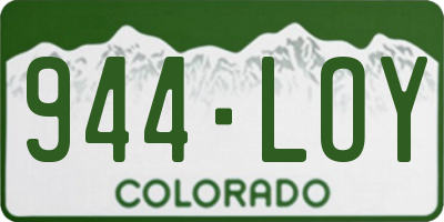 CO license plate 944LOY