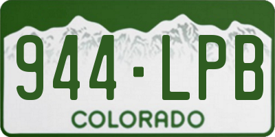 CO license plate 944LPB