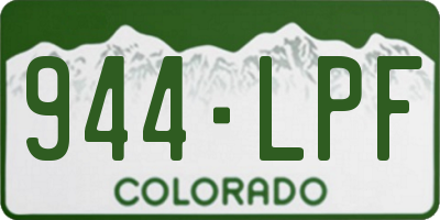 CO license plate 944LPF