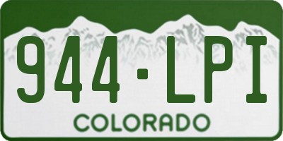 CO license plate 944LPI
