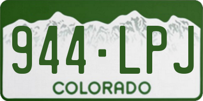 CO license plate 944LPJ