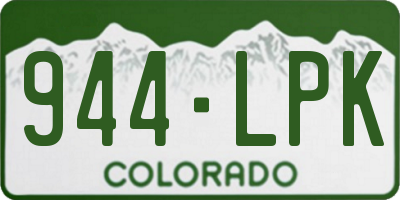 CO license plate 944LPK