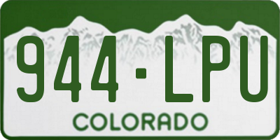 CO license plate 944LPU