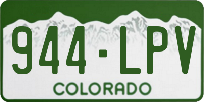 CO license plate 944LPV