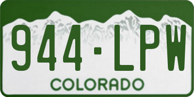 CO license plate 944LPW