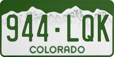 CO license plate 944LQK