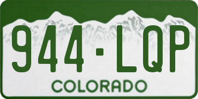 CO license plate 944LQP