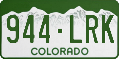 CO license plate 944LRK