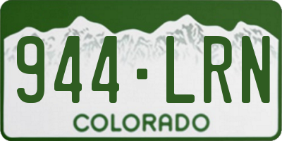 CO license plate 944LRN