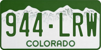 CO license plate 944LRW