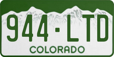 CO license plate 944LTD