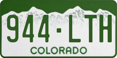 CO license plate 944LTH