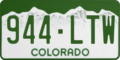 CO license plate 944LTW