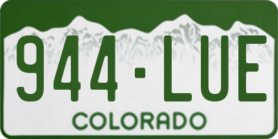 CO license plate 944LUE