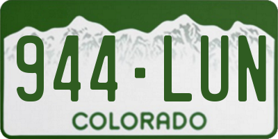 CO license plate 944LUN