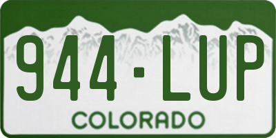 CO license plate 944LUP