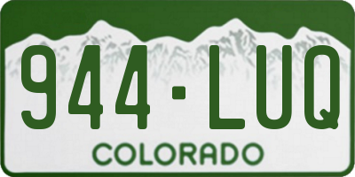 CO license plate 944LUQ