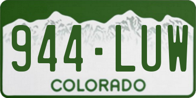 CO license plate 944LUW