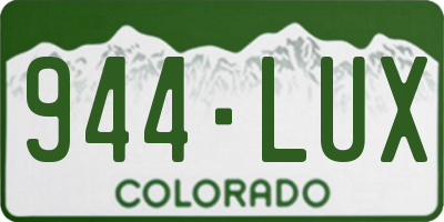 CO license plate 944LUX