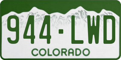 CO license plate 944LWD