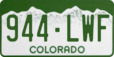 CO license plate 944LWF